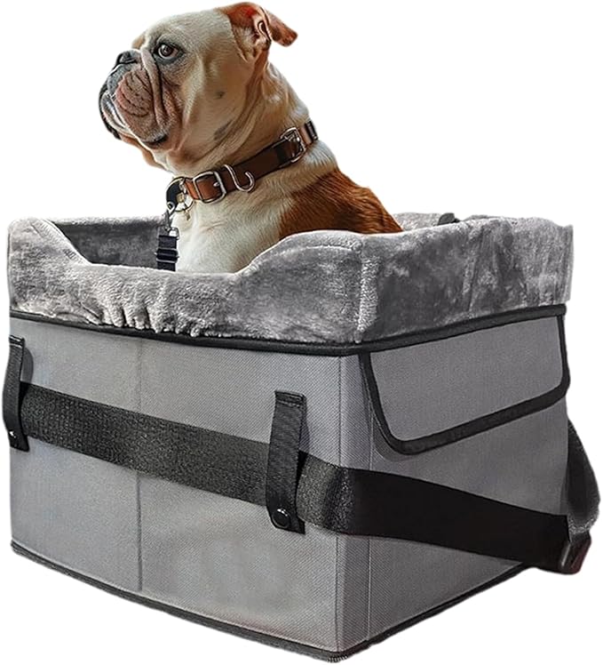 Dog Seat for Car,Washable Plush Booster Carrier | Dog Car Bed with Storage Pockets,for Under 25 Lbs Vehicle Travel Road Trip Back Front Center