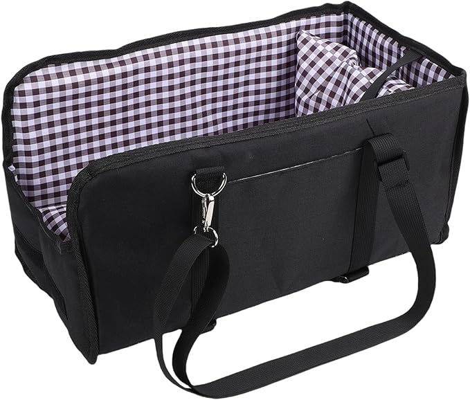Console Dog Car Seat Non Slip Portable Center Console Dog Safety Car Seat Booster for Travel (Black)