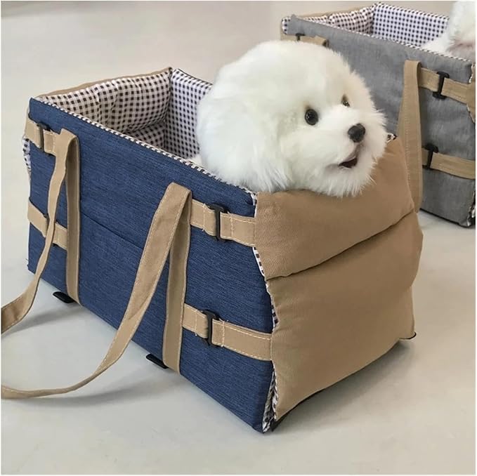 Dog Car Seat Center Console Car Seat For Small Pets Portable Booster Seat Cats And Dogs Travel Bags Fully Detachable Washable(Blue)