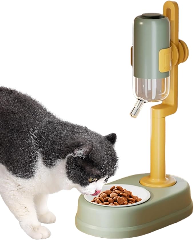 Water Bowl Dispenser for Dogs, Drinker with Adjustable Height, 750 ml Water Dispenser in Standing Pet Bowl with Adjustable Height | for Small Animals, Hamster, Squirrel, Hedgehog and