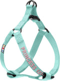 Pawtitas Personalized Dog & Puppy Harness Large Teal Custom ID Tag Adjustable No Pull Vest