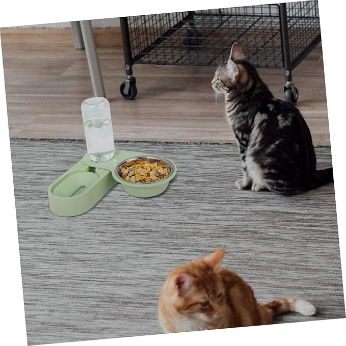 Pet Feeder Detachable Bowls Dual Bowl Cats and Dogs Easy to Feeding Station Automatic Water Dispenser Space-Saving Design