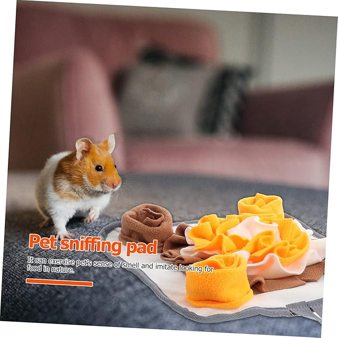 Happyyami Little Pet Snuffle Mat for Small Animals Non- Design Fun Feeding Toy for Relief and Foraging Instincts for Hamsters and Guinea Pigs