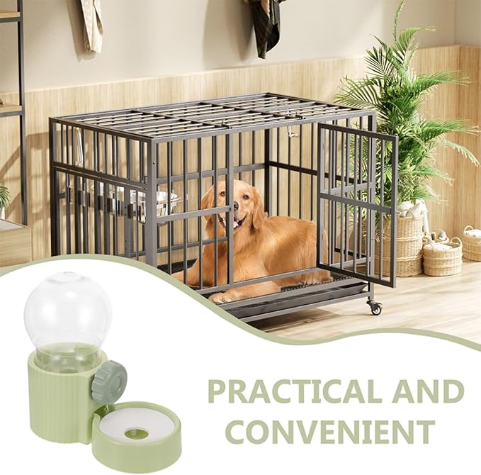 KESYOO Automatic Hanging Water Dispenser for Cats and Dogs, 2 Pieces, Anti-Overflow Design, Green, Practical Feeder for Cages and Small Pets