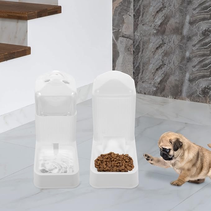 1set Automatic Pet Feeder Dispenser Convenient Water Holder Food Dispenser for Cats and Dogs Break-Resistant Design Smooth Finish for Home Use Pet Feeding