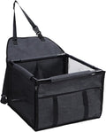 Dog Car Seat, 39x39x27cm Oxford Cloth Dog Booster Seat Carrier Crate with Breathable Mesh for Travel Road Trip, Waterproofing Folding Pet Travel Bed (Black Gray)