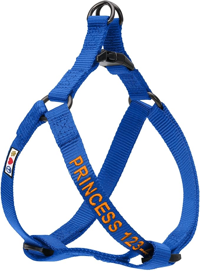 Pawtitas Personalized Dog & Puppy Harness Small Blue Custom ID Tag Adjustable No Pull Vest