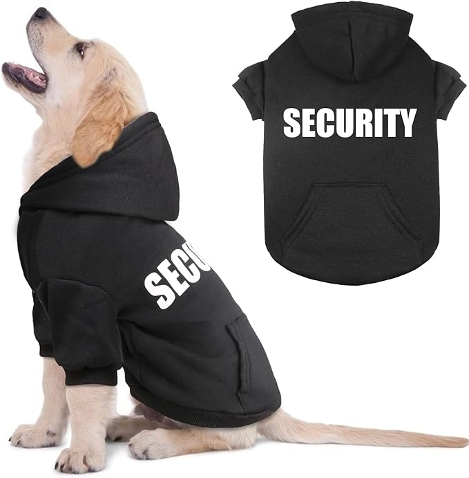 Dog Sweaters for Small Dogs Security Sweater Soft Brushed Fleece Pet Clothes Dog Hoodie Sweatshirt with Pocket(XS)