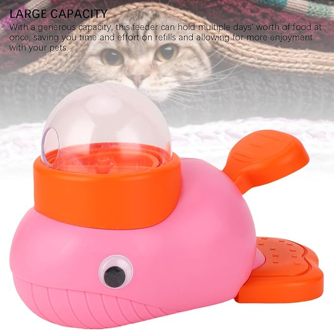 Brrnoo Interactive Feeder Toy for Dogs, Automatic Pet Food Dispenser Puzzle Toy with Training and Bonding Fun Large Capacity 8.46x4.52in (Roseate)