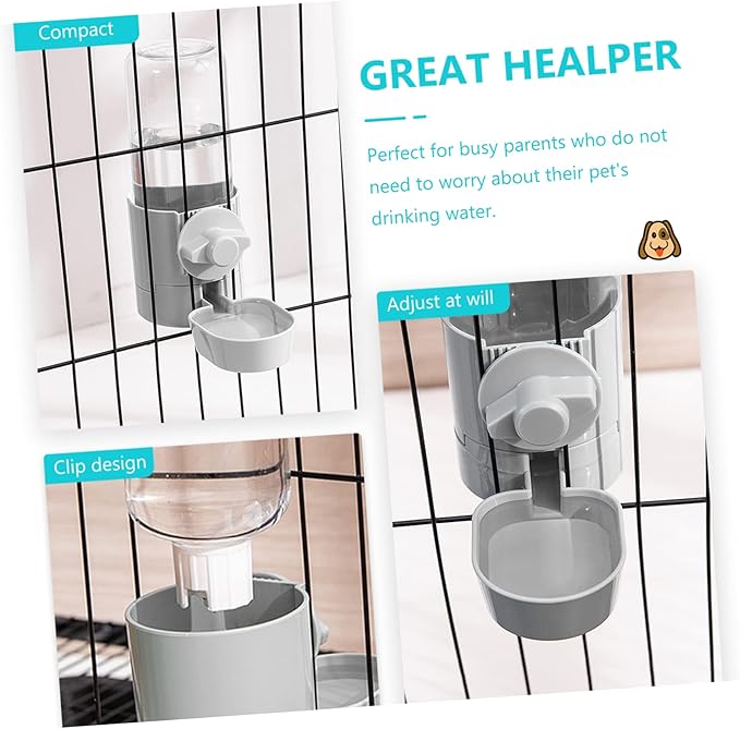 Hanging Water Feeder for Cats Dogs Automatic Pet Drinking Bowl with Bottle Design Easy to Clean Suitable for Rabbits and Animals for Busy Pet Owners