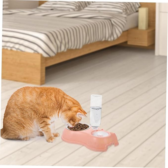 1set Automatic Pet Feeder Water Dispenser Dual Bowl for Cats Dogs and Non- Design for Stores Convenient Food Water