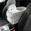 Center Console Dog Car Seat,Puppy Car Seat for Small Dogs 0-15 Lbs,Dog Booster Seat with Safety Tethers,Portable Pet Car Seat for Car Travel,Grey