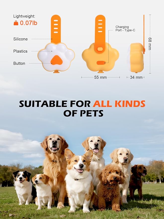 Lekereise Dog Lights for Night Walking, 6 Modes IPX5 Waterproof Dog Collar Lights Up Clip on, Rechargeable LED Pet Harness Collar Light Glow in The Dark Nighttime Camping Bike Accessories