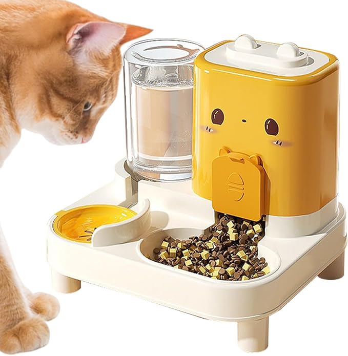 2 in 1 Dog Food Dispenser - Automatic Feeder with Water Bowl, Function Food Storage | Detachable Waterer, Convenient Travel and Home Feeding Station, Portable Care Accessory for Dogs,