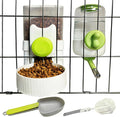 Rabbit Gravity Feeder Waterer Set Automatic Guinea Pig Food Water Dispenser Food Water Bowl Feeding Station for Puppy Kitten Guinea Pigs Chinchilla Hedgehog Small Animals (Green)