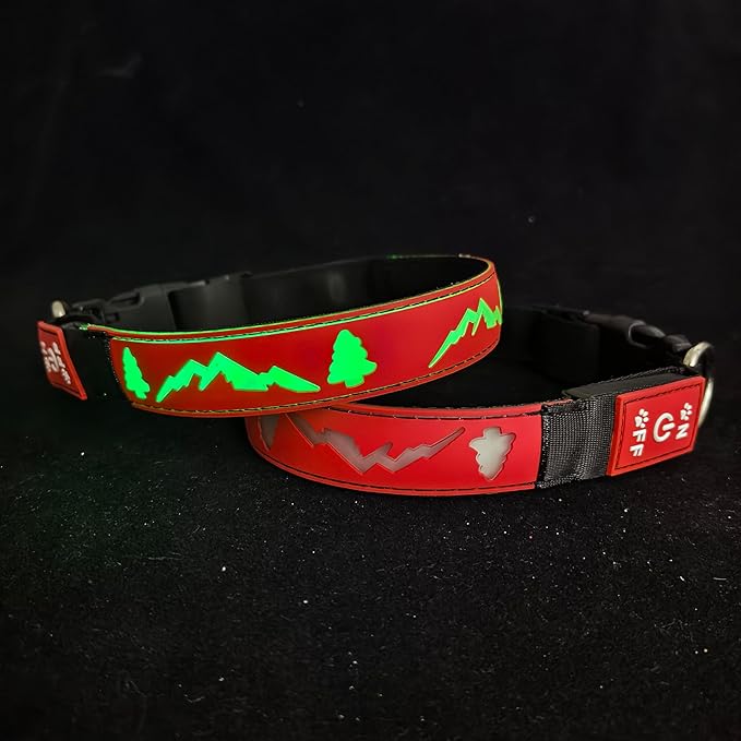 LED Dog Collar, 15 Light Modes, USB-C Rechargeable, Silicone Material, Adjustable Size, (RED, XL(19.7-23.6"))