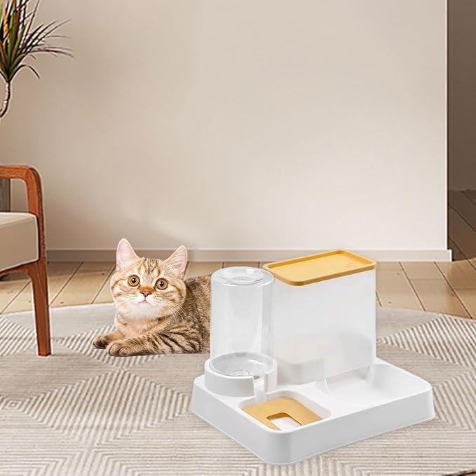 Automatic Pet Feeder 2 in, Feeder & Water Dispenser, Anti-Overturning, 2.8L Food & 1L Water Capacity (1L / 33.8 fl oz)