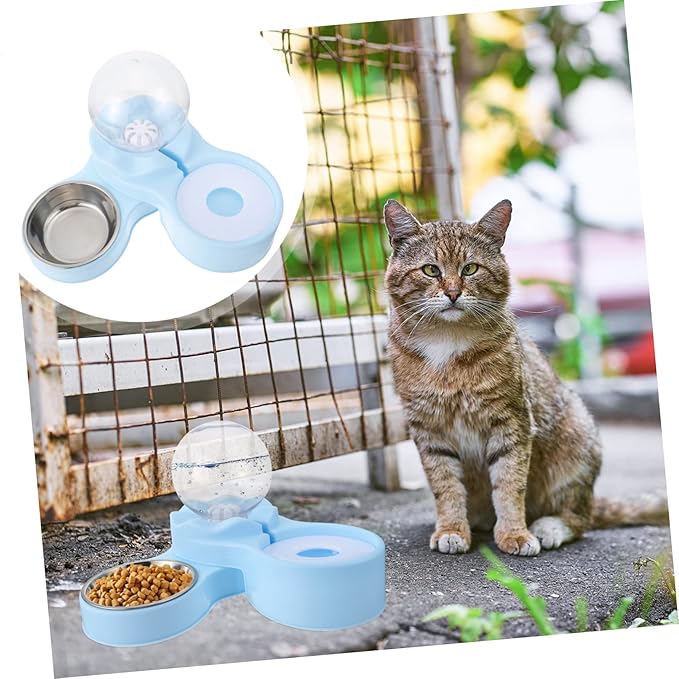 1pc Rotatable Cat Water Fountain Automatic Dispenser Food Bowl for Cats Easy to Lightweight Design for Indoor Use