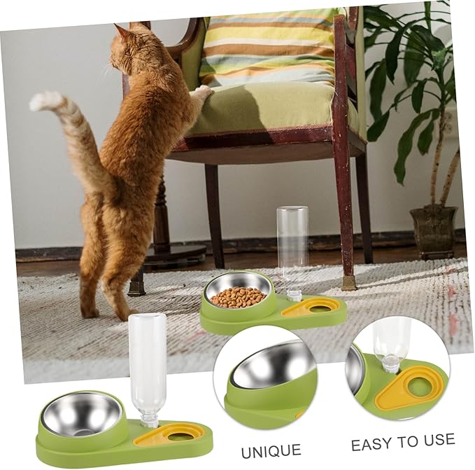 DECHOUS Dog Water Bowl Dispenser Automatic Dog Feeder with Cat Feeder Pet Feeding Bowls