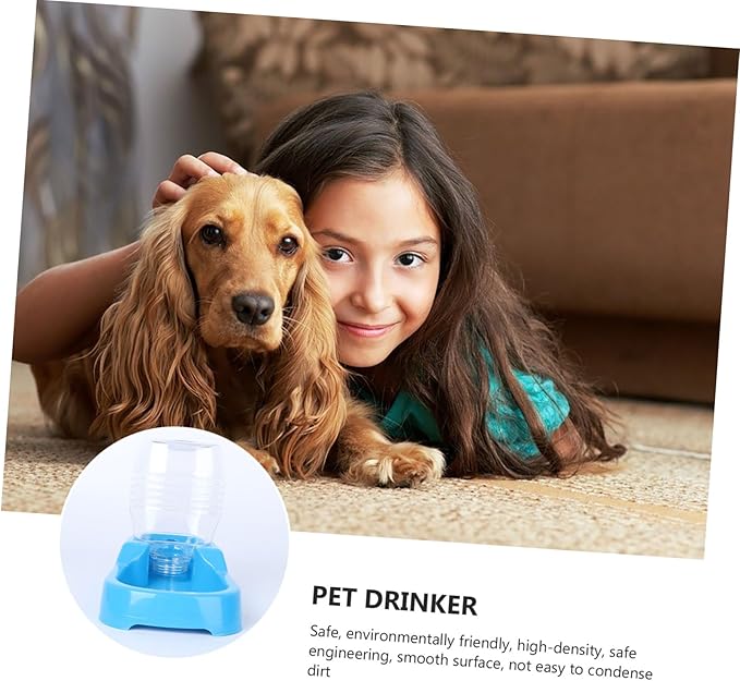 Blue Pet Water Feeder Bowl Creative Automatic Drinking Tool for Dogs and Puppies Stable Design for Home Use Smooth Surface for Easy Cleaning