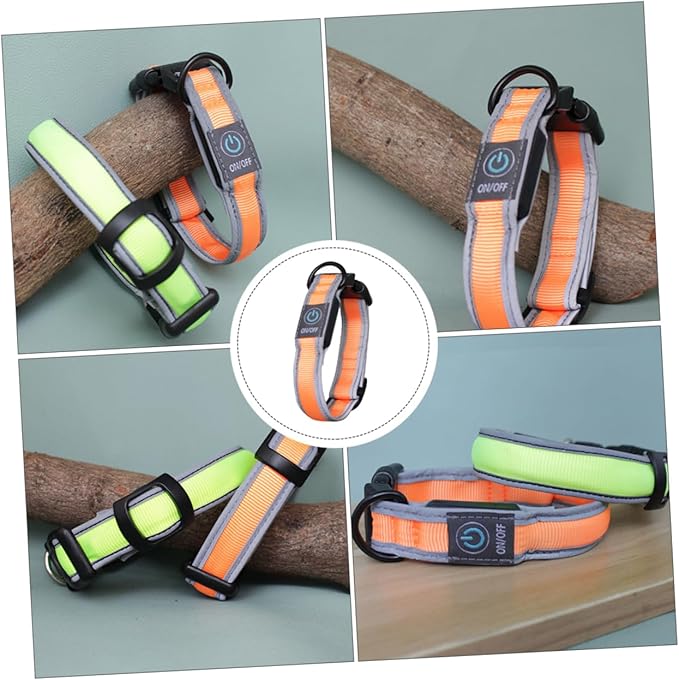 Totority USB Rechargeable LED Dog Collar Lighted Nylon PET Necklace Flashing Circular Collar for Small to Medium Dogs Safe for Evening