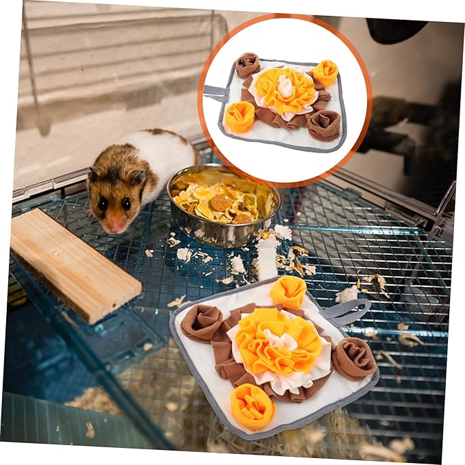 Interactive Small Pet Snuffle Mat Non Slip Foraging Pad for Rabbits Small Animals Durable Easy to Encourages Natural Foraging Behavior for Stimulating Nose