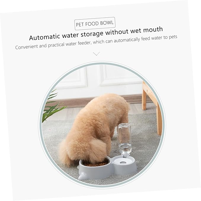 Automatic Pet Feeder Bowl Dual Use Water Dispenser and Food Bowl for Dogs and Cats Easy to Design Leak Water Tank Convenient Feeding