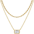 TONTMY STUDIOS Layered Gold Necklace for Women 14K Gold Plated Small Dainty CZ Pendant Layering Gold Necklaces Set Simple Chain Choker Necklace Trendy Jewelry for Women Gifts