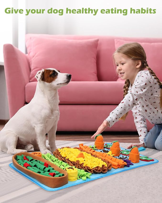 KeeKit Pet Snuffle Mat, 32"x20" Slow Feeding Mat for Dogs, Interactive Puzzle Toy for Training, Stress Relief & Mental Stimulation - Encourages Natural Foraging, Reduces Fast Eating