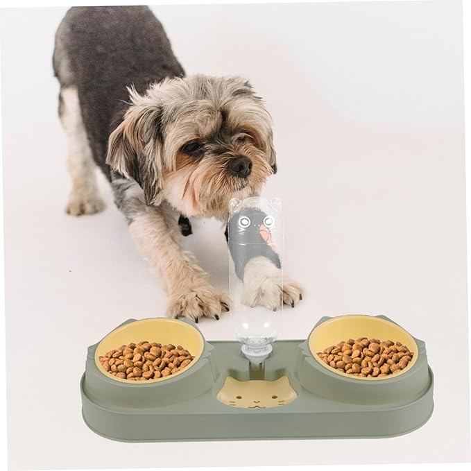 Happyyami Cat Slow Feeder Automatic Dog Bowl Raised Platform Pet Feeder and Drink Random Style