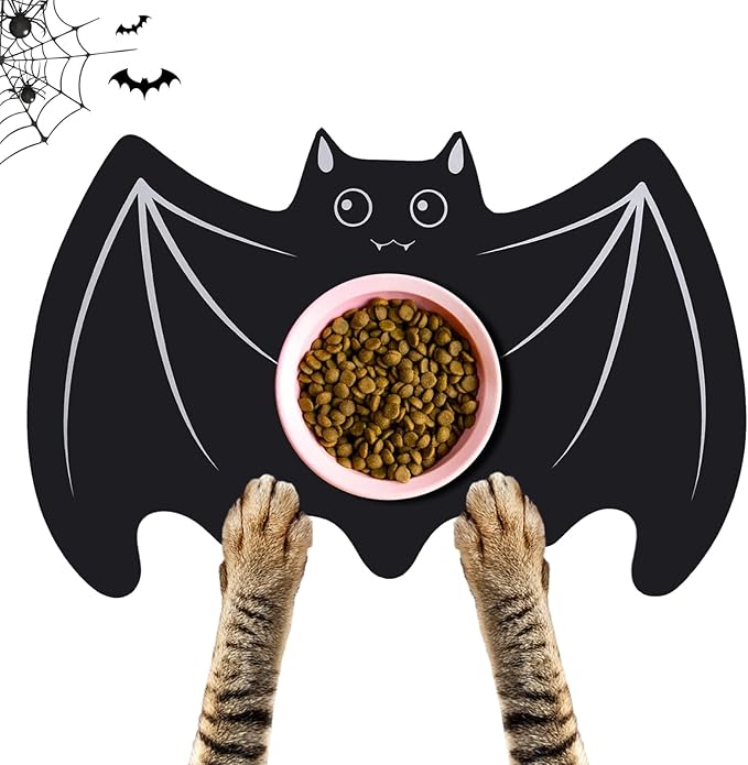 Halloween Pet Mat for Food and Water, Pet Feeding Mat for Dog Cat Bowl Absorbent Anti-Stain Non-Slip Quick Dry Easy Clean Floor Placemat, Pets Accessories Indoor (24 * 35.5 in)
