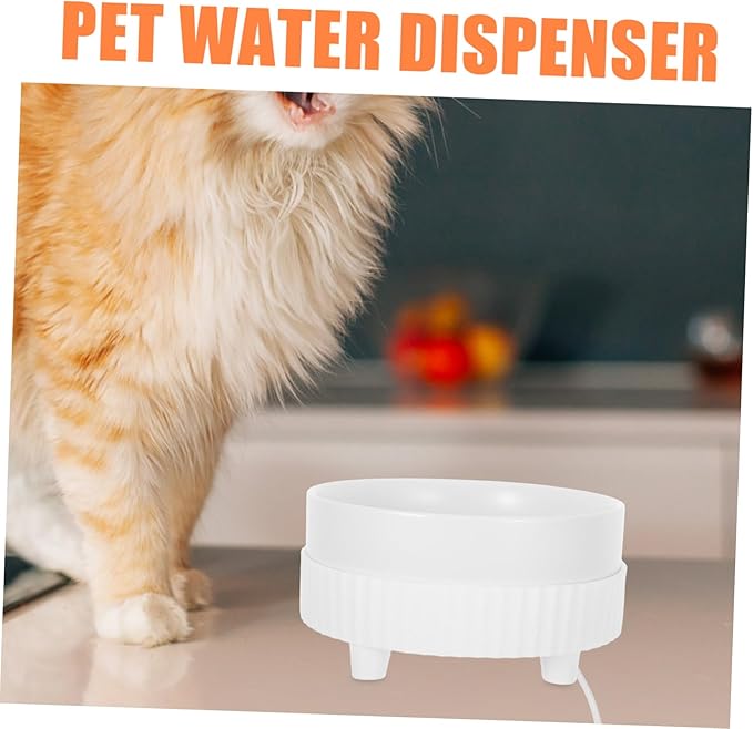 BESPORTBLE Pet Feeder Ceramic Bowl Automatic Cat Water Dispenser Warm Water Bowl Noisy Indoor Cat Safety