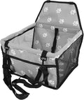 Small Dog Car Seats, Portable Puppy Dog Car Carrier, Folding Pet Car High Back Booster Seats with Adaptable Straps for Small Pets(44cm-Gray)