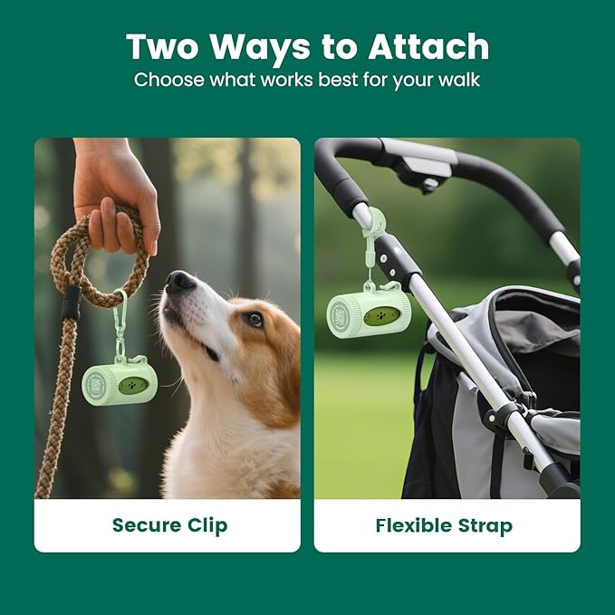Dog Poop Bag Rolls with Retractable Poop Bag Holder, Leak Proof and Extra Thick Lavender Pet Waste Bags, 70% Recycled GRS Certified, 1 Dispenser and 105 Bags for Doggy Walking & Cat Litter