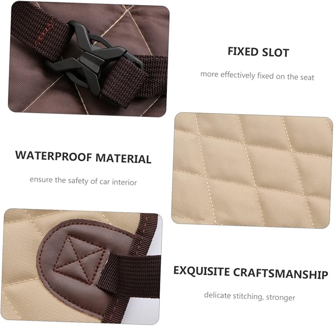 STOBOK Small Dog Car Seat Dog Booster Seat Breathable Travel Carrier Cage Folding Soft Elevated Pet Bed Cushion for Auto Small Medium Pets Beige
