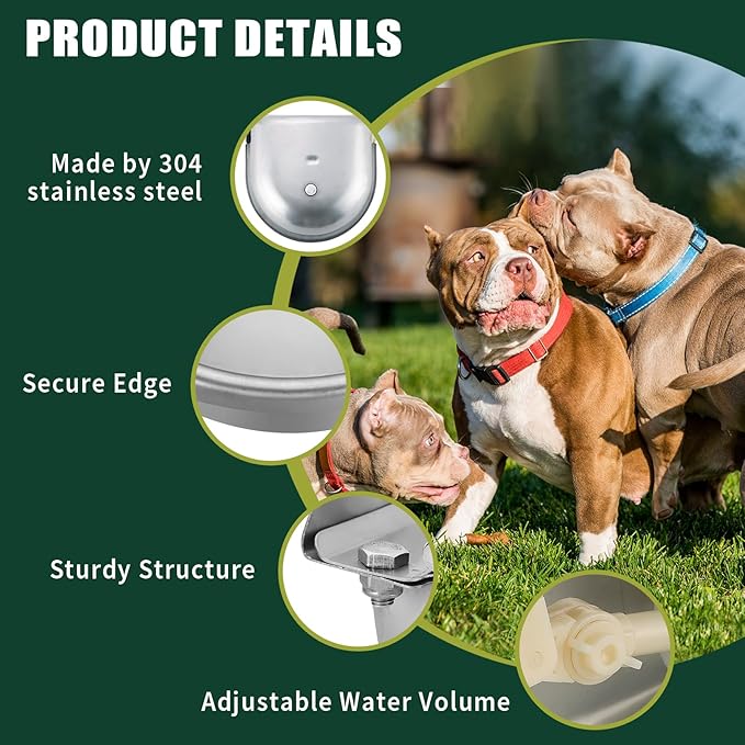 Automatic Animal Drinking Water Bowl with Float Valve | Stainless Steel Drinking Water Bowl for Horse,Goat,Pig,Dog. (with Drainage Hole)