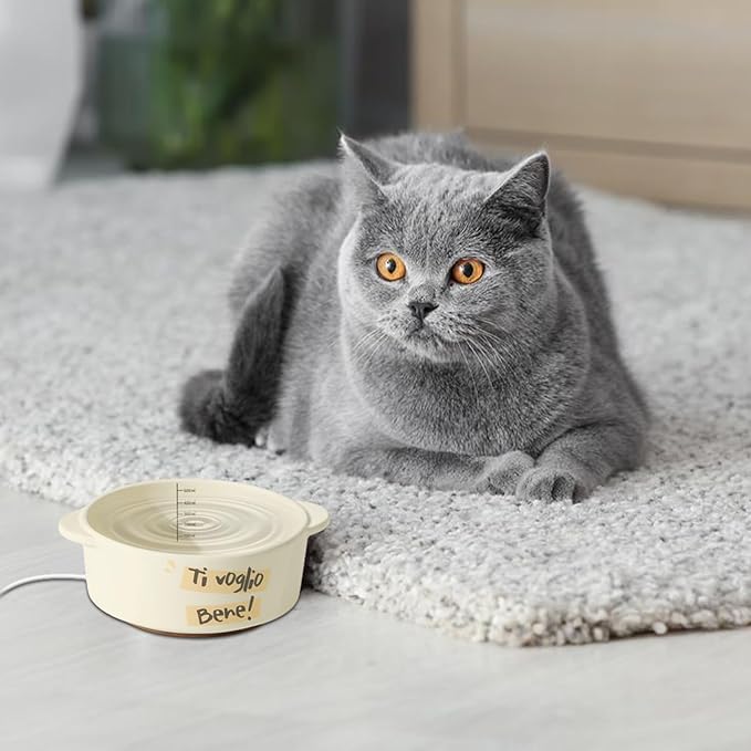 Heated Water Bowl Dog - Ceramic Pet Heating Dish, Constant Temperature Automatic Waterer, Winter Drinking Solution | Dogs Cats Rabbits Birds for Dogs Cats Rabbits Birds
