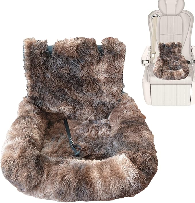 Dog Car Seat Plush – Premium Stylish Puppy Cushion Non, Ergonomic, Slip, Travel Bed, Pet Traveling Camping Kitten Road | Multipurpose Outdoor Indoor Utility high-Performance
