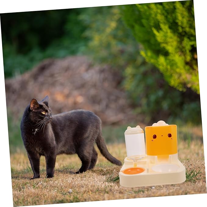 KESYOO Automatic Cat Feeder Water Dispenser Double Bowls Pet Food and Water Feeder Dog Bowl