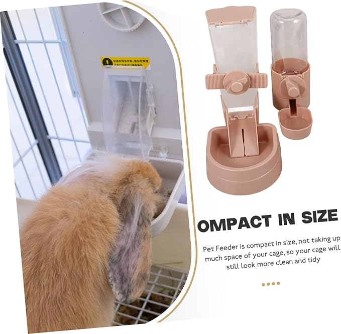 Toyvian 1set Pet Water Fountain and Feeder Dispenser for Cats and Dogs Compact Hanging Design Break- Spills for Indoor Use for
