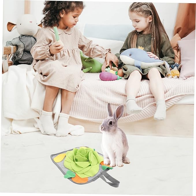 Rabbit Feeder Mat Snuffle Pad for Foraging Slow Feeding Intelligence Toy for Pet Rabbits