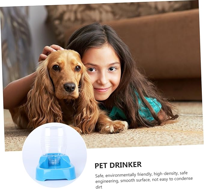 Blue Pet Water Feeder Creative Automatic Water Dispenser for Dogs and Puppies Practical Pet Drinking Tool Unique Non Overturn Design Safe and Material