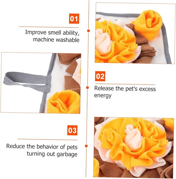 BESPORTBLE Fresh Pet Snuffle Mat Slow Feeding Pad for Small Dogs Rabbit Training Mat Milk Bones