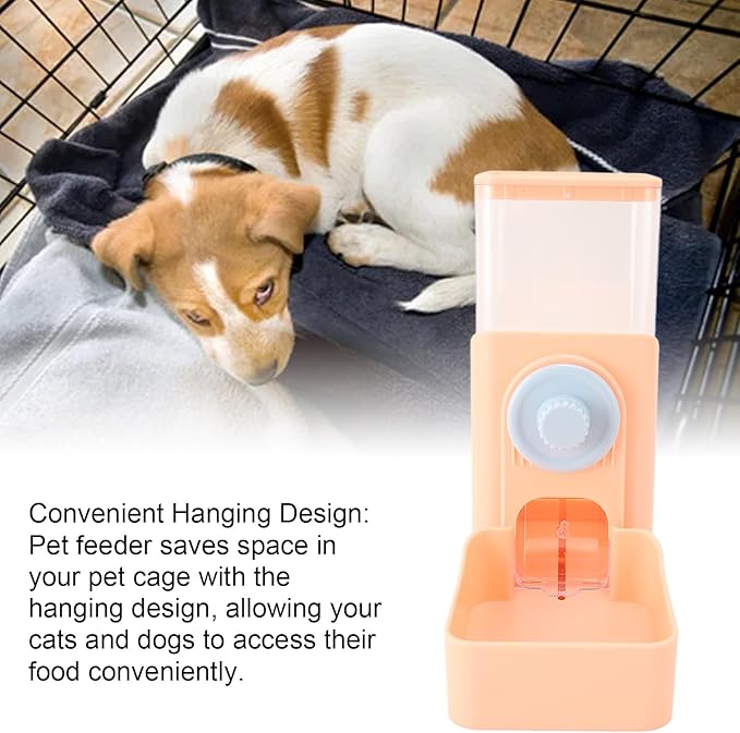 Pet Auto Gravity Feeder, Automatic Large Capacity Leakproof Pet Feeder Station for Small Medium Large Pets Dog Puppy Kitten (Pink)