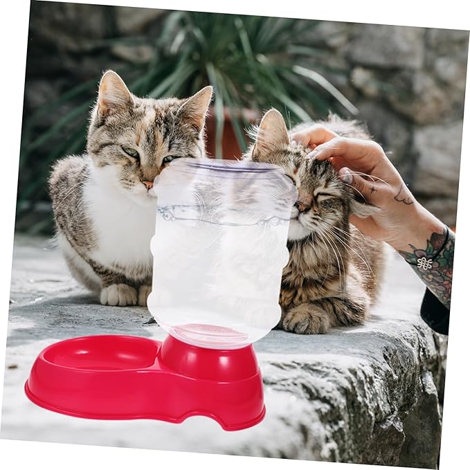 Feeder Pet Feeder- Automatic Dog Cat Feeder and Water Dispenser, Pet Feeding Device Food& Water Bowl Drinking Water Pet Basin for Small Medium Dog Pets Puppy Kitten 3.5L () Auto Automatic