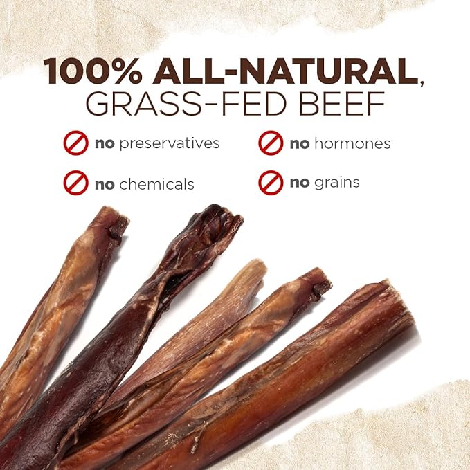 Natural Farm Power Bully Sticks Dog Chews (4”,16 Ounces), 2-in-1 Power Chews: Premium Beef Cheek Wrapped in Beef Pizzle, Double Chewing Time, Promotes Dental Health, Great for Small to Medium Dogs