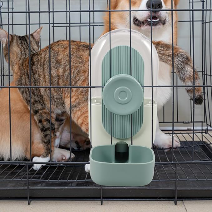 MERRYHAPY Hanging Pet Water Dispenser for Dogs Stable Clean Drinking Automatic Water Feeder with Body for Easy Monitoring for Crates Cages Design