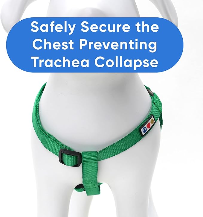 Pawtitas Solid Step-in Dog Harness – Adjustable No-Pull Vest for Puppies to Seniors, Safe & Comfortable L Lush Green