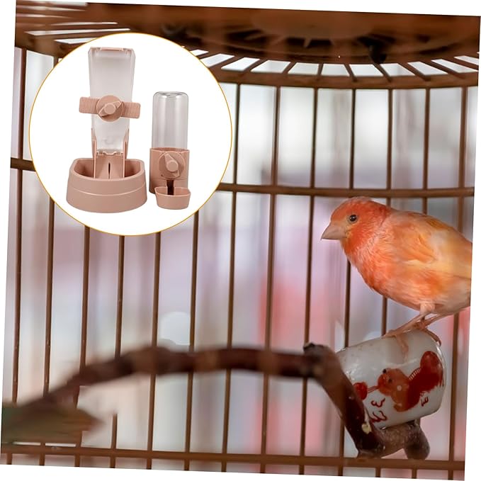 Happyyami 1Set Hanging Automatic Pet Feeder and Water Dispenser Design for Cats and Dogs Stable Non Tip Structure and Lightweight Pet Water Fountain