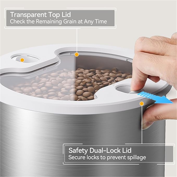 Compatible for Stainless Steel Smart Pet Feeder WiFi Remote Voice Recorder Cats Dogs
